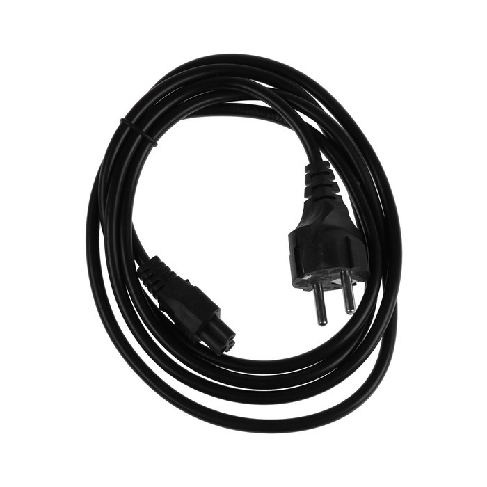 Кабель питания Luazon KDGN-006, Schuko - C5, 10 А, 1  м, 3-х жильный, чёрный (Цена за 2 шт.)