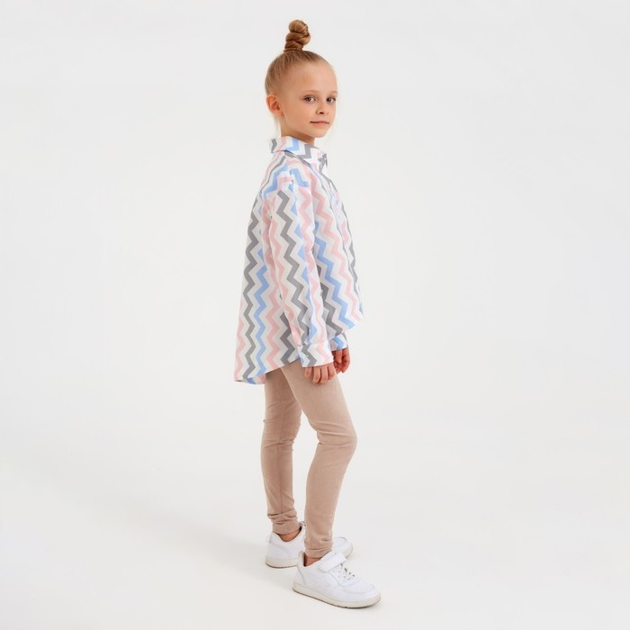 Рубашка для девочки MINAKU: Cotton Collection, белая, рост 110 см