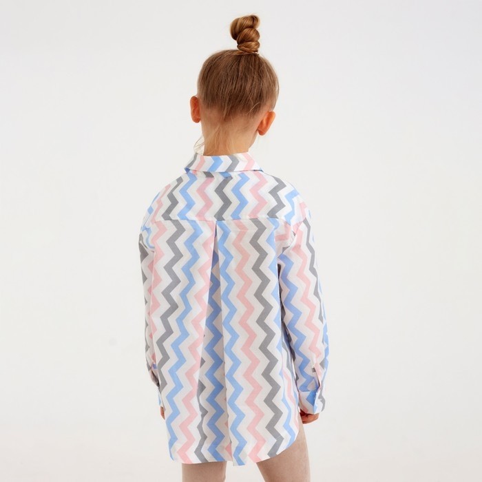 Рубашка для девочки MINAKU: Cotton Collection, белая, рост 110 см