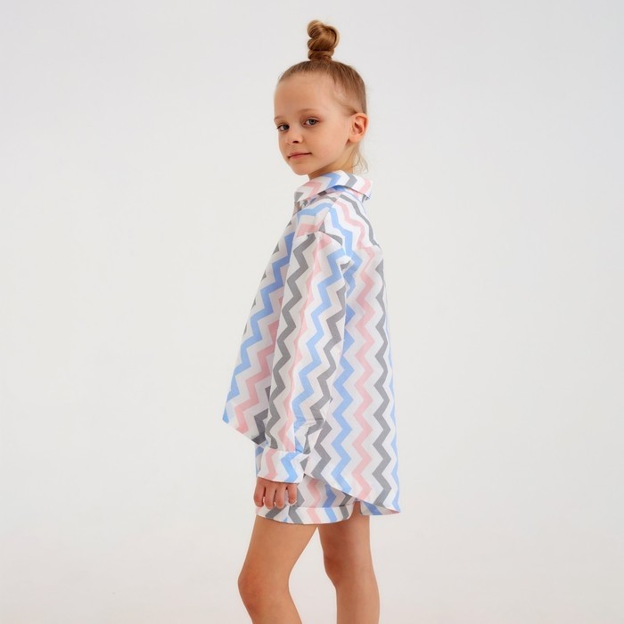 Рубашка для девочки MINAKU: Cotton Collection, белая, рост 110 см