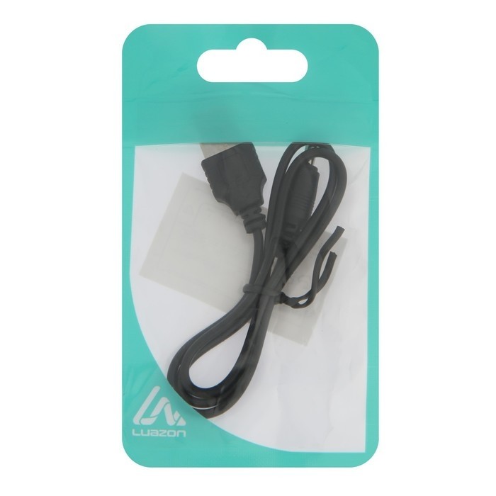 Кабель универсальный Luazon, разъем 3.5 - USB, 0.5 м, чёрный (Цена за 2 шт.)