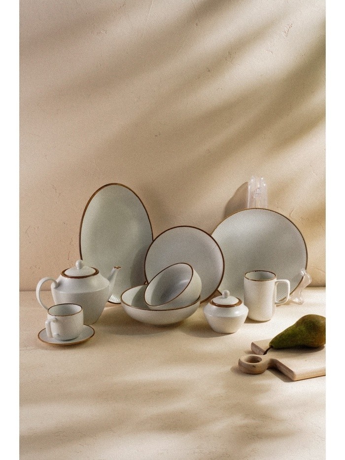 Заварочный чайник SL Home «Волна в камне», 1 л, 22×13×15.5 см, фарфор, белый