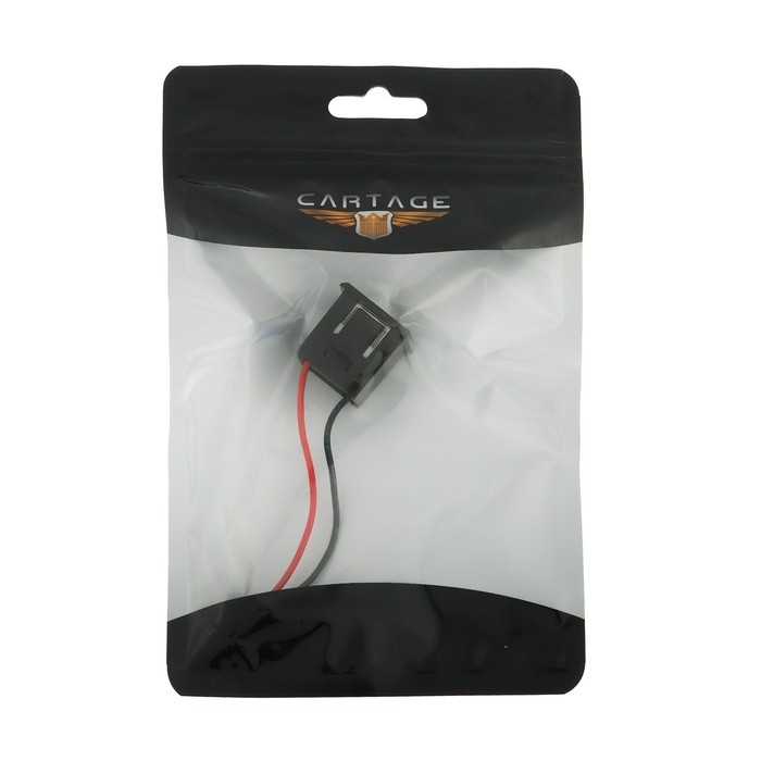Разъём 2 USB с проводом 10 см CARTAGE, 2 pin, 2.1 А, 5 В, чёрный