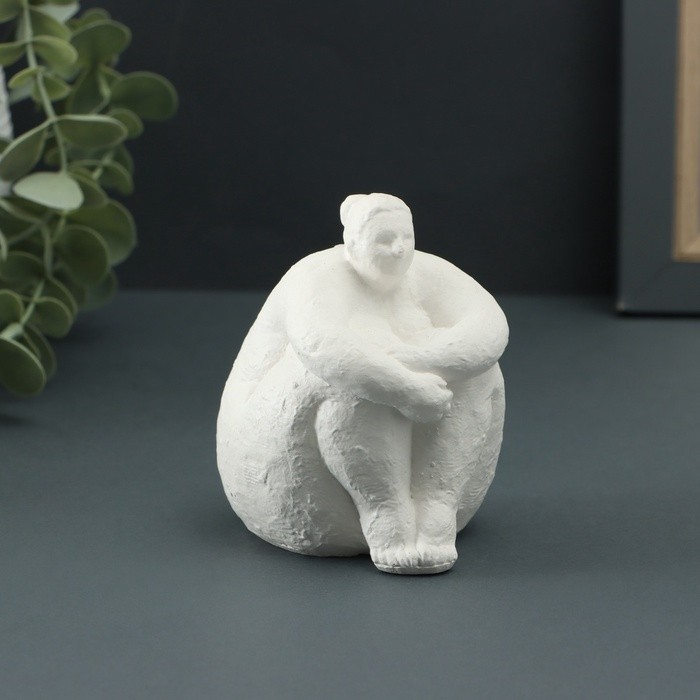 Фигурка гипс «Дама», 10×7×10 см, белая