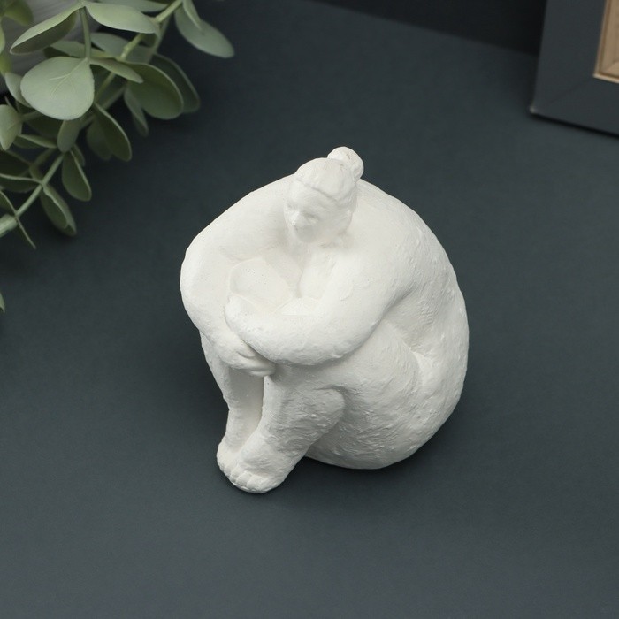 Фигурка гипс «Дама», 10×7×10 см, белая