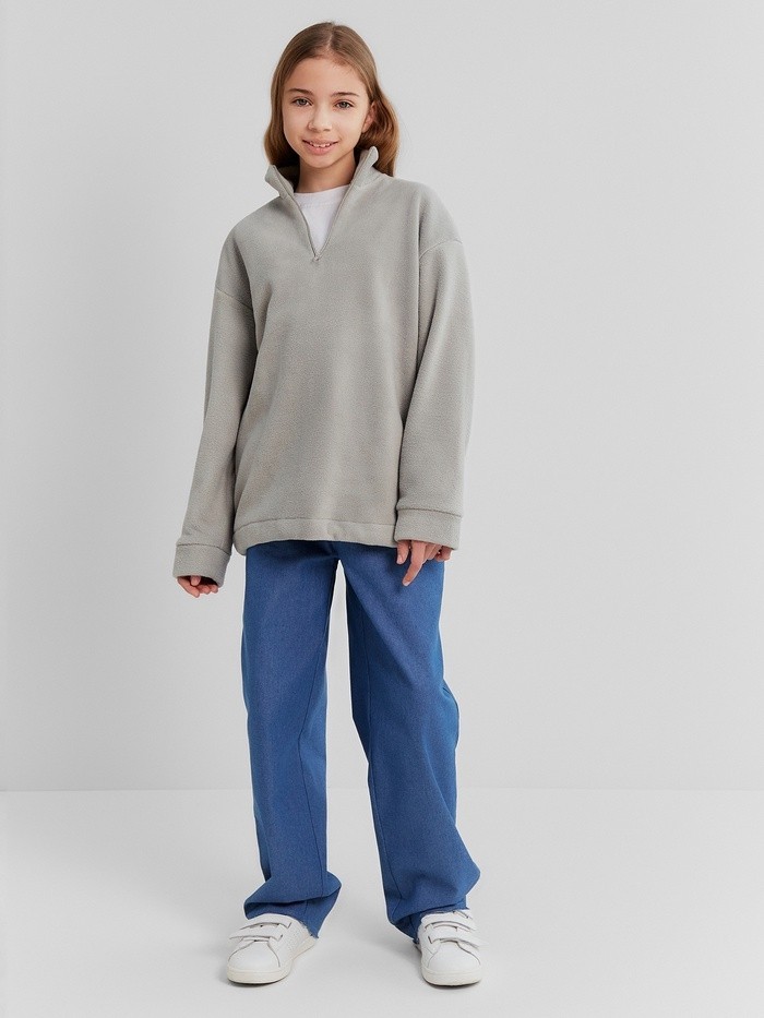 Свитшот флисовый детский MINAKU: Fleece Soft, серые