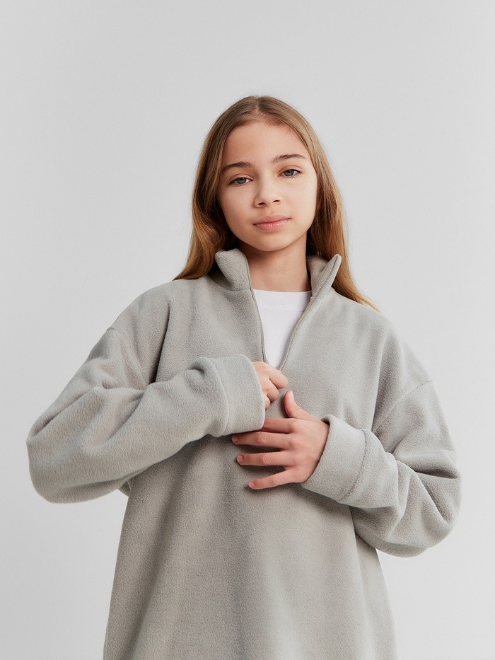Свитшот флисовый детский MINAKU: Fleece Soft, серые