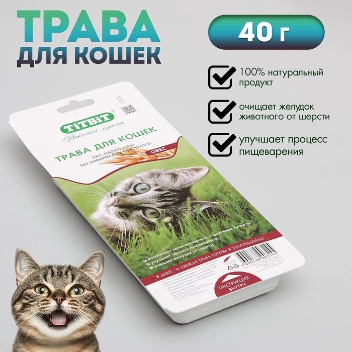 Трава Titbit для кошек, овес, 40 г (Цена за 2 шт.)