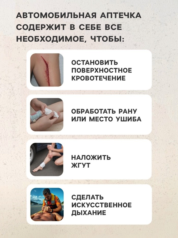 Автомобильная аптечка первой помощи «ФЭСТ», дорожная, перечень №4, красная