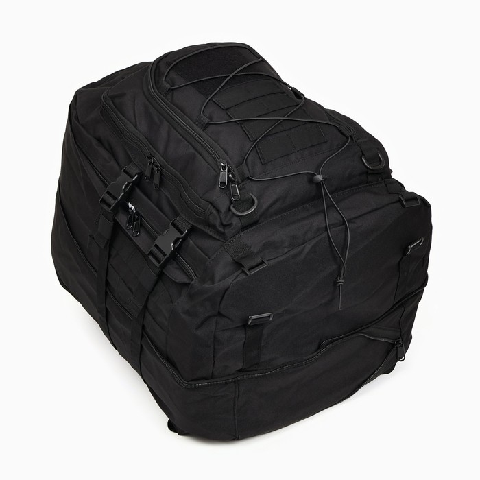Рюкзак туристический Аdventure, 70 л, с карманами, однотонный, чёрный