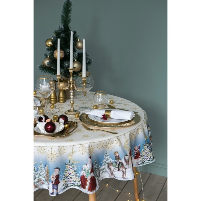 Набор новогодний столовый "Christmas time" Скатерть новогодняя 150х180см +/-3см с ГМВО, салфетка 40х40см-8шт, хл100%