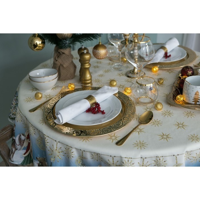Набор новогодний столовый "Christmas time" Скатерть новогодняя 150х180см +/-3см с ГМВО, салфетка 40х40см-8шт, хл100%
