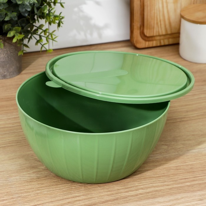 Салатник с крышкой Giaretti Fiesta, 2.8 л, пластик, МИКС