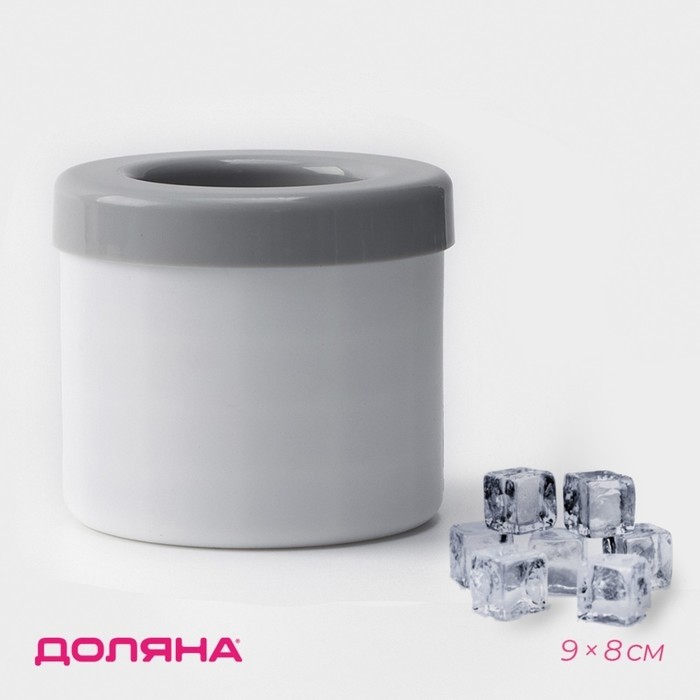 Форма для льда Доляна, 9×8 см, белая, серая