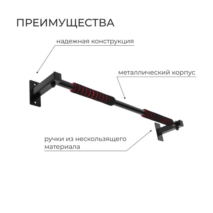 Турник настенный «Турничок», цвет чёрный