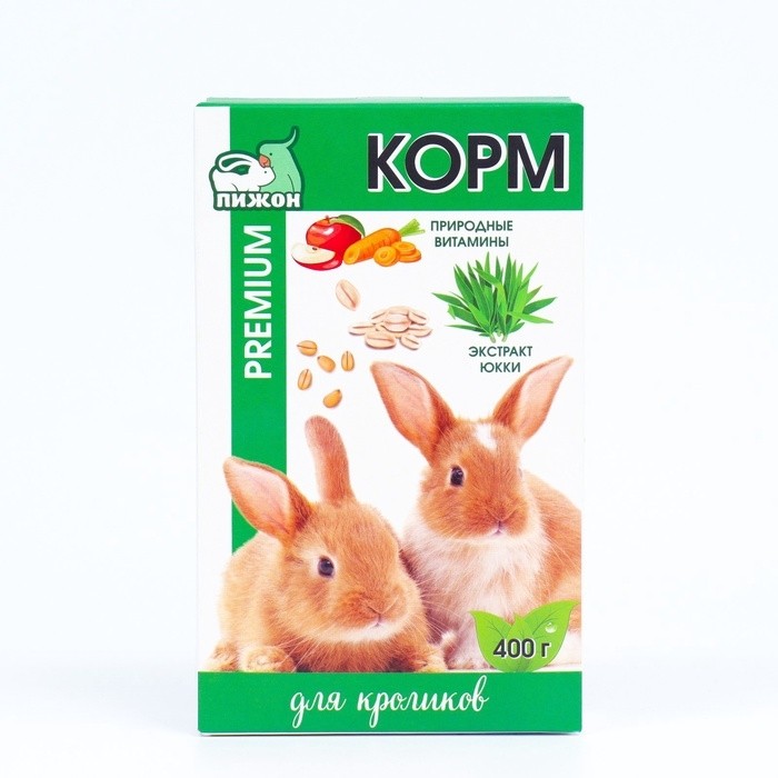 Корм "Пижон Премиум" для кроликов, 400 г (Цена за 2 шт.)