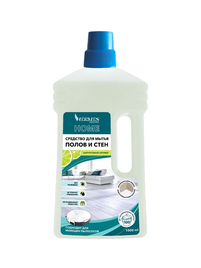 Средство для мытья пола HERMES INDUSTRY Home Autoclean с цитросовым ароматом, 1000 мл