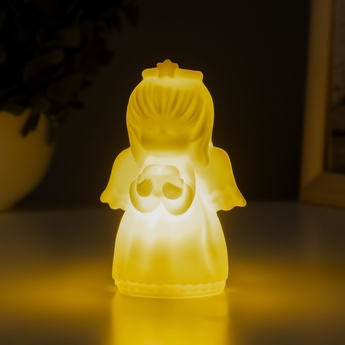 Фигурка светящаяся RISALUX «Ангелок», LED-ночник, 2 Вт, LR44, 6×7×8 см