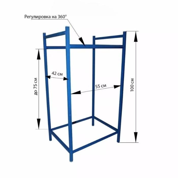 Стеллаж Даяс 55×100 см, на 4 колес до R=19
