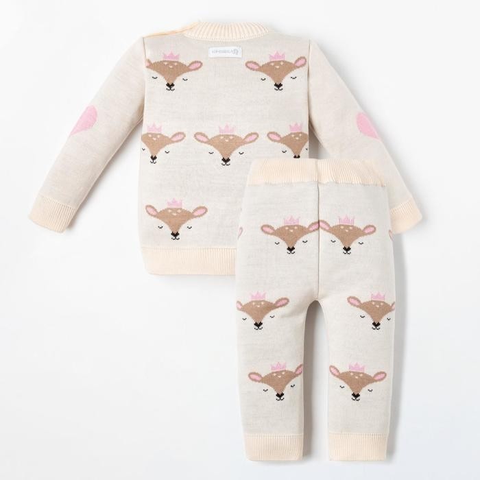 Костюм вязаный Крошка Я «Сutie» рост 86-92 см, бежевый