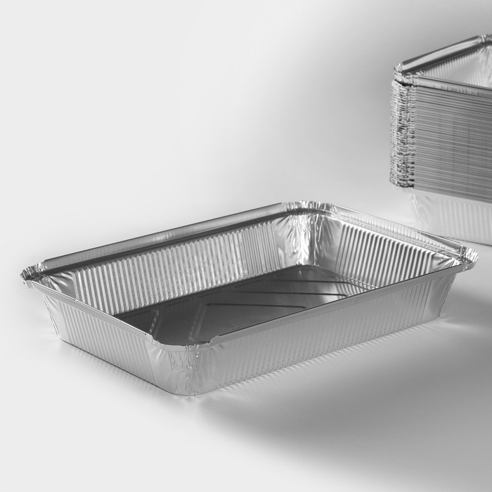 Форма из фольги для выпечки и запекания Доляна, 2,1 л, 31,5×21,5×6 см (Цена за 50 шт.)