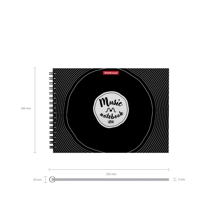 Тетрадь для нот А5 24 листа на гребне ErichKrause Just Music, обложка мелованный картон, со справочной информацией