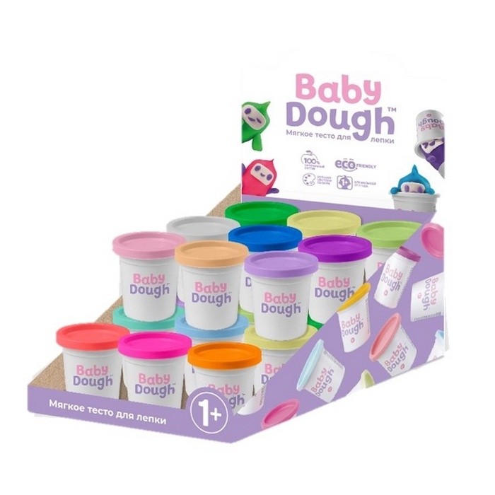 Тесто для лепки «Baby Dough», 24 цвета в шоу-бокс