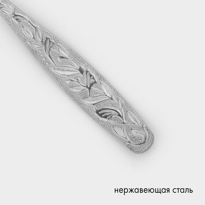 Ложка чайная «Уралочка», длина 14 см, толщина 2 мм, цвет серебряный (Цена за 6 шт.)