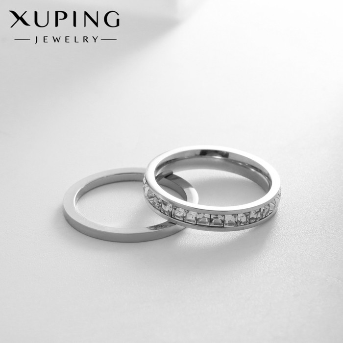 Кольцо XUPING перелив света, белое в серебре