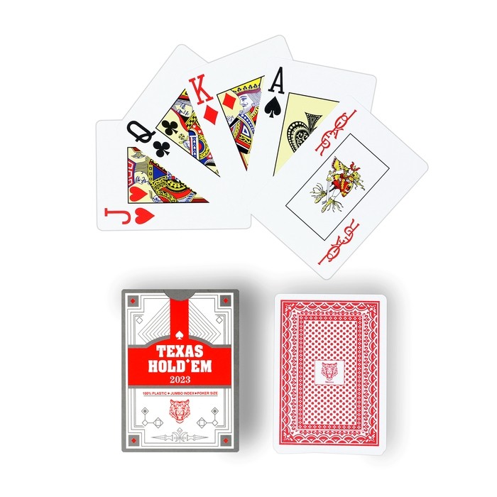 Карты игральные пластиковые «Texas Holdem», 8.8×6.3 см, красная рубашка