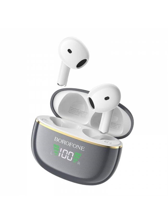 Наушники беспроводные Borofone BW30, TWS, вкладыши, Bluetooth 5.3, 30/200 мАч, серые