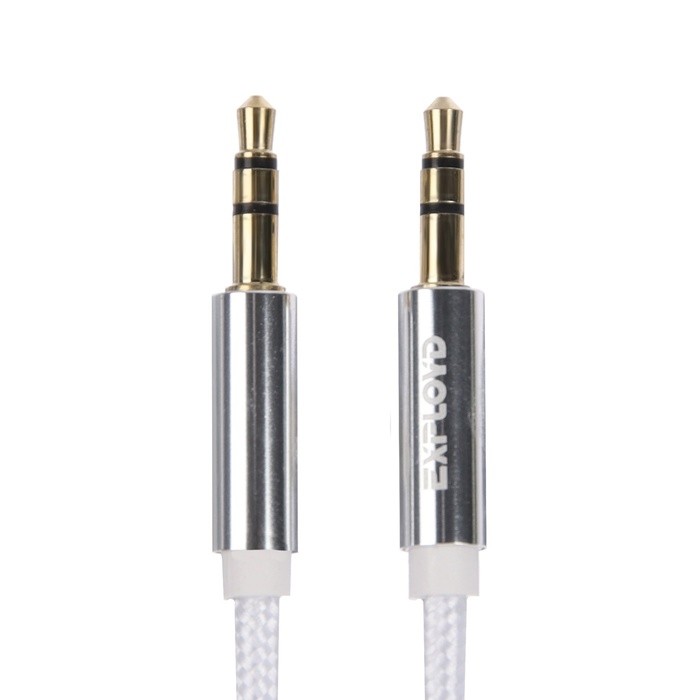 Кабель Exployd EX-K-642 Jack 3.5(м) - Jack 3.5(м),  для микро и наушников, 1 м, белый