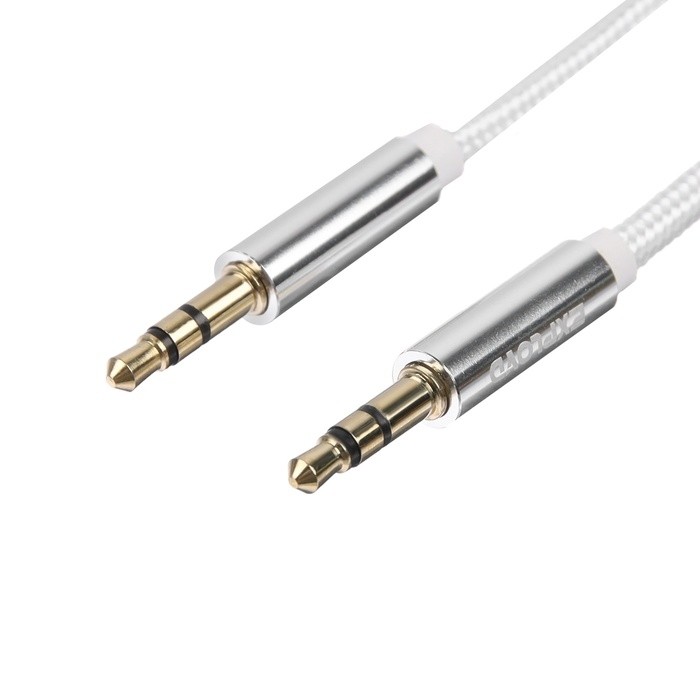 Кабель Exployd EX-K-642 Jack 3.5(м) - Jack 3.5(м),  для микро и наушников, 1 м, белый