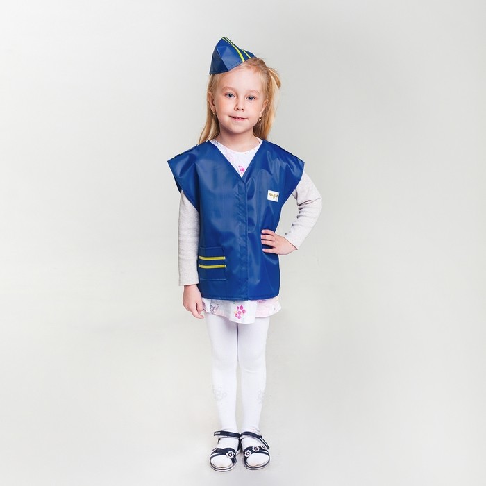 Карнавальный костюм детский «Стюардесса», жилетка, пилотка, 4-6 лет, рост 110-122 см