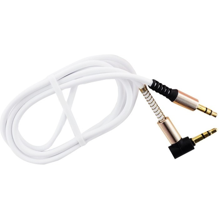 Кабель аудио AUX Smartbuy A35, Jack 3.5 мм(m)-Jack 3.5 мм(m), угловой, 1 м, белый