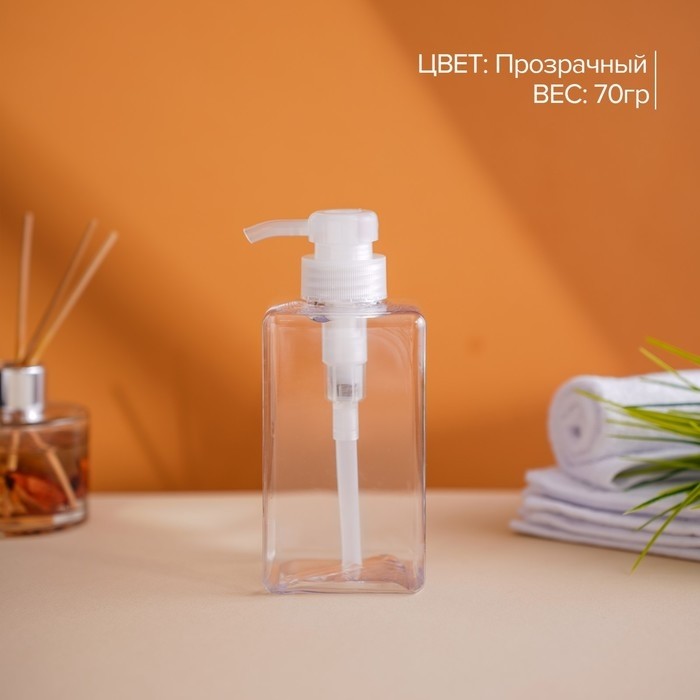 Дозатор для мыла Доляна, 500 мл, 6,5×15,5 см, прозрачный
