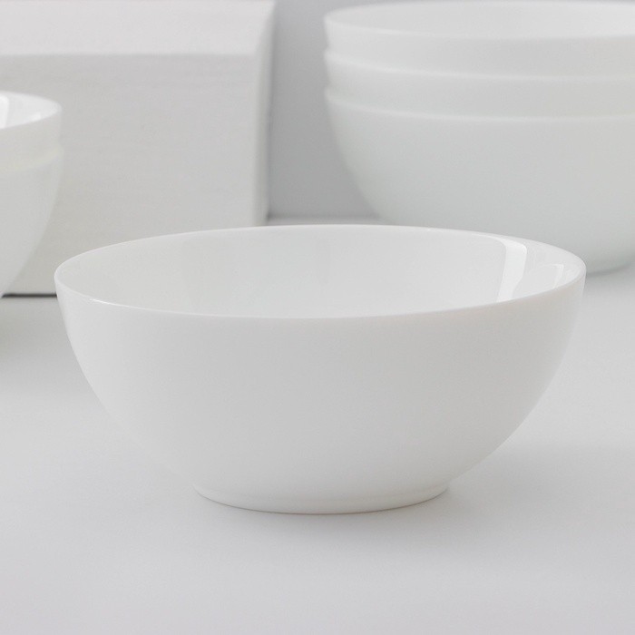 Салатники Luminarc Everyday, 1 л, d=18 см, набор 6 шт., стеклокерамика, белые