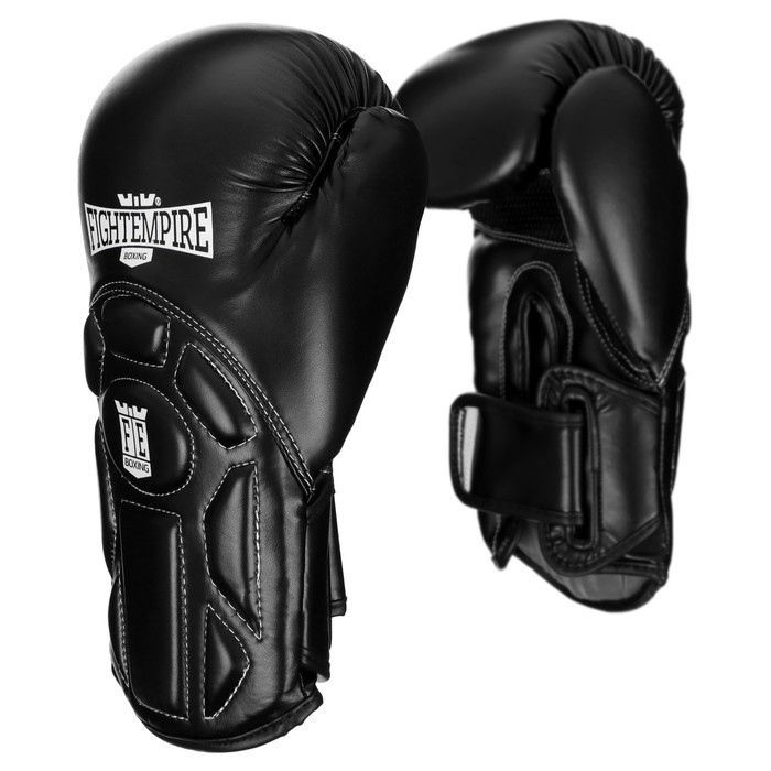 Перчатки боксёрские FIGHT EMPIRE, PREMIUM, чёрные, размер 10 oz