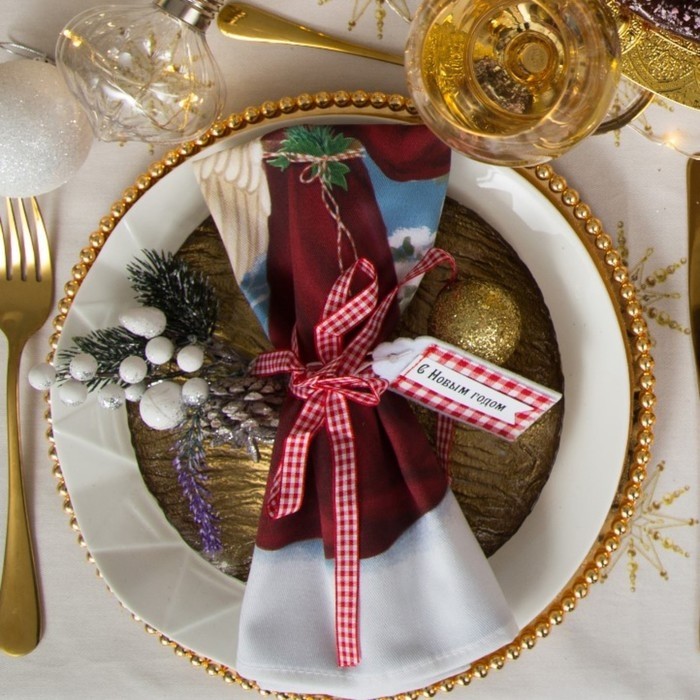 Новогодний Набор сервировочных салфеток Этель Christmas time, 40х40см 4 шт