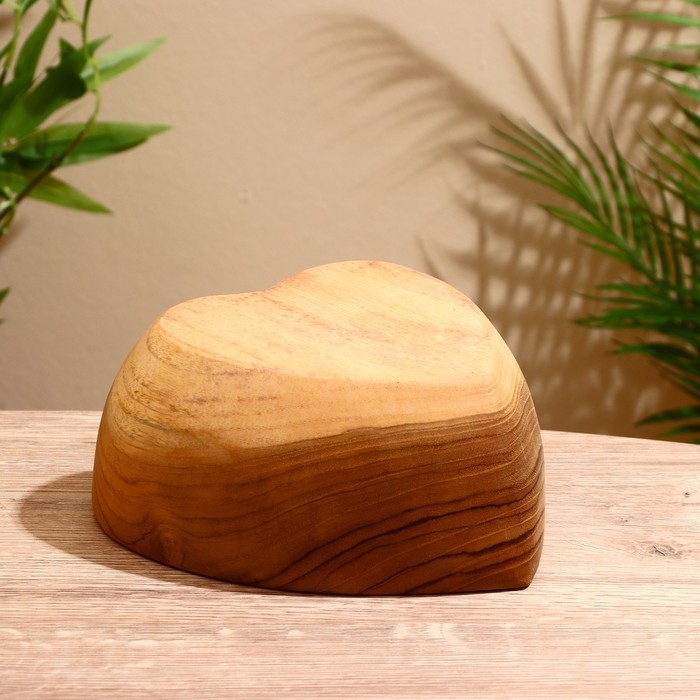 Салатник «Сердце», 20×20×9 см, тиковое дерево