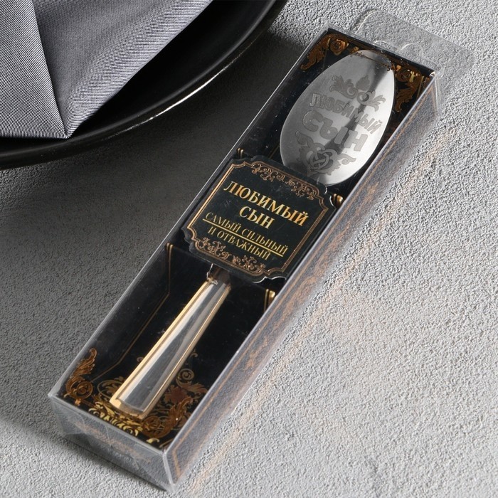 Ложка чайная с гравировкой «Любимый сын», в подарочной коробке, 3×14 см