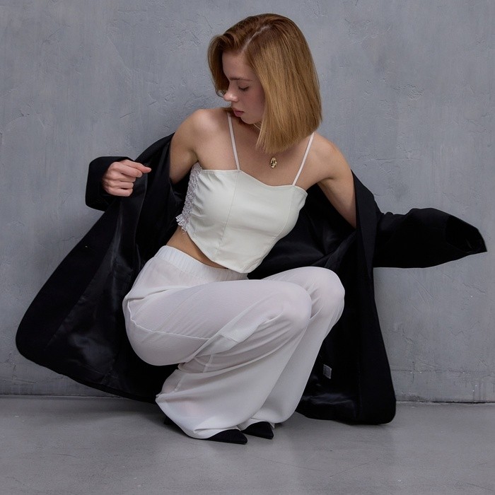 Брюки женские MINAKU: Casual Collection, цвет белый