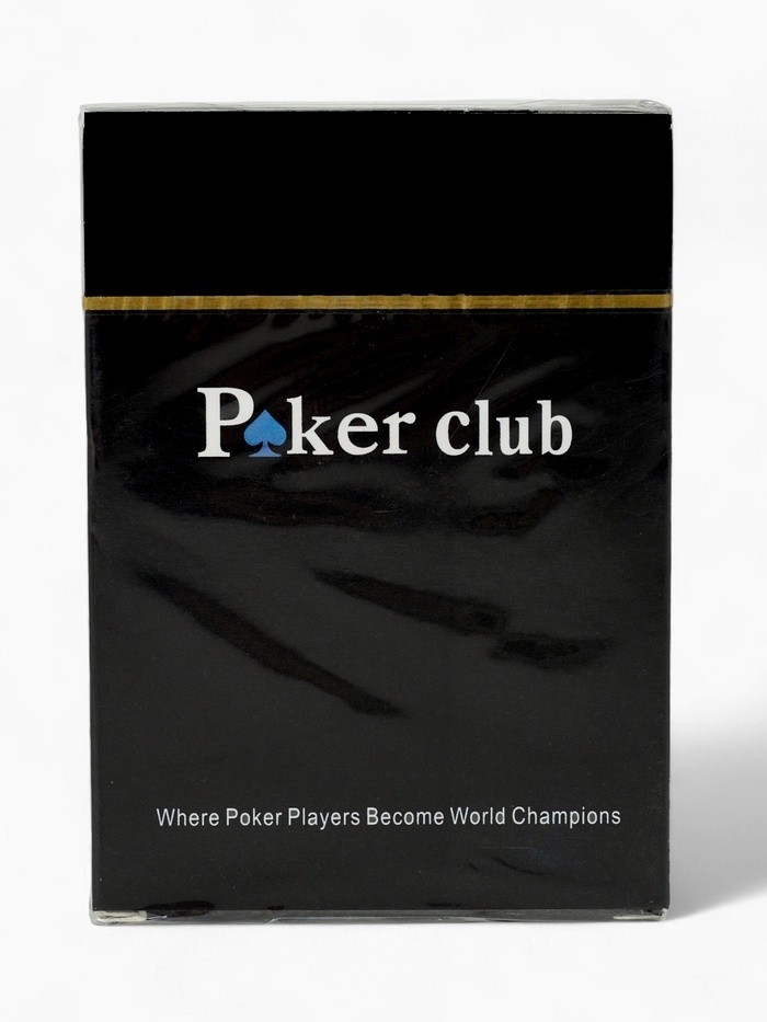 Карты игральные пластиковые 54 шт. Poker Club, для игры в покер, 9×6 см, синяя рубашка