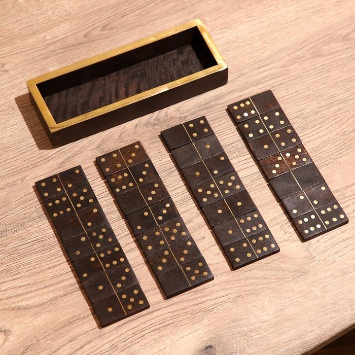 Игра настольная «Домино», в коробочке, 20×7×3 см, манговое дерево