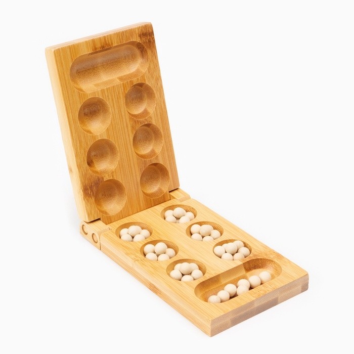 Настольная игра на логику "Калах. Манкала", 48 камешков, 16 × 9.5 см