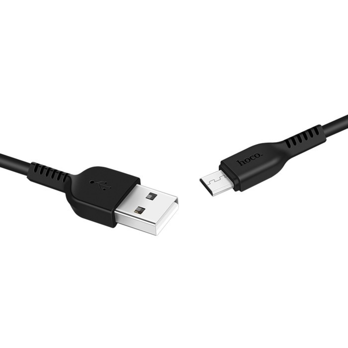 Кабель Hoco X13, microUSB - USB, 2.4 А, 1 м, PVC оплетка, чёрный