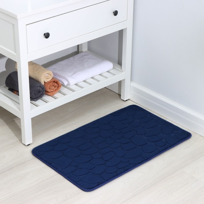 Коврик для ванной и туалета SAVANNA Memory foam, 50×80 см, синий