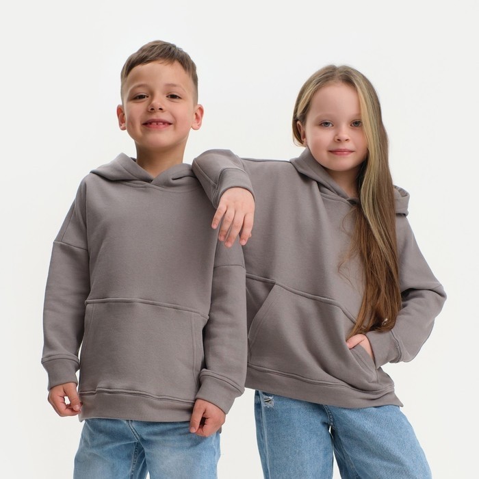 Худи детское KAFTAN Basic line, размер 30 (98-104 см), серое