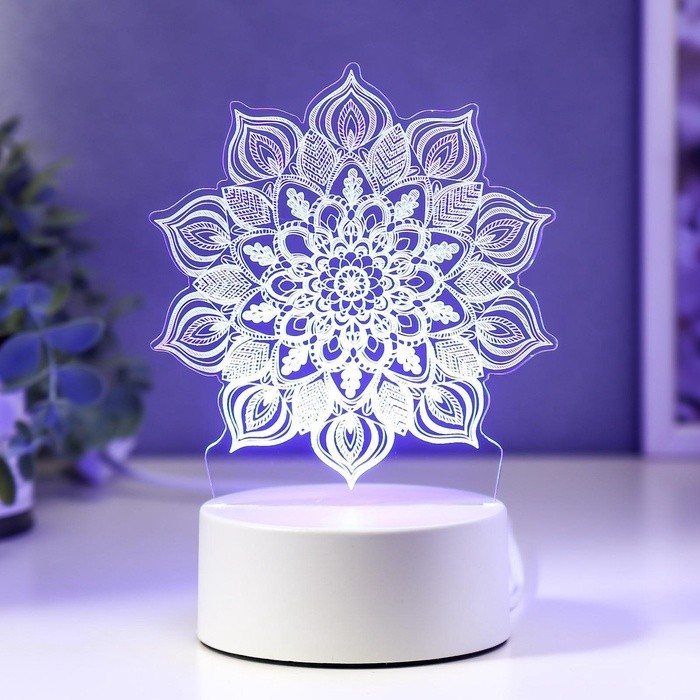 Светильник 3D ночник RISALUX «Сандала», LED RGB, от сети, 9.5×12.5×17 см