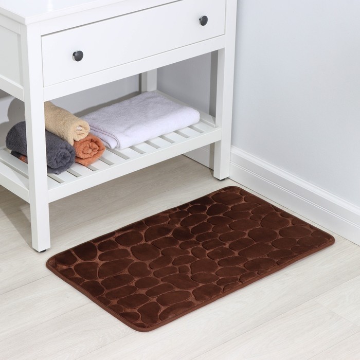 Коврик для ванной и туалета SAVANNA Memory foam, 50×80 см, коричневый